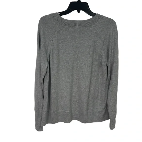 Banana Republic mens sweater medium V-neck pullover long sleeve sweater gray Top - Picture 9 of 9